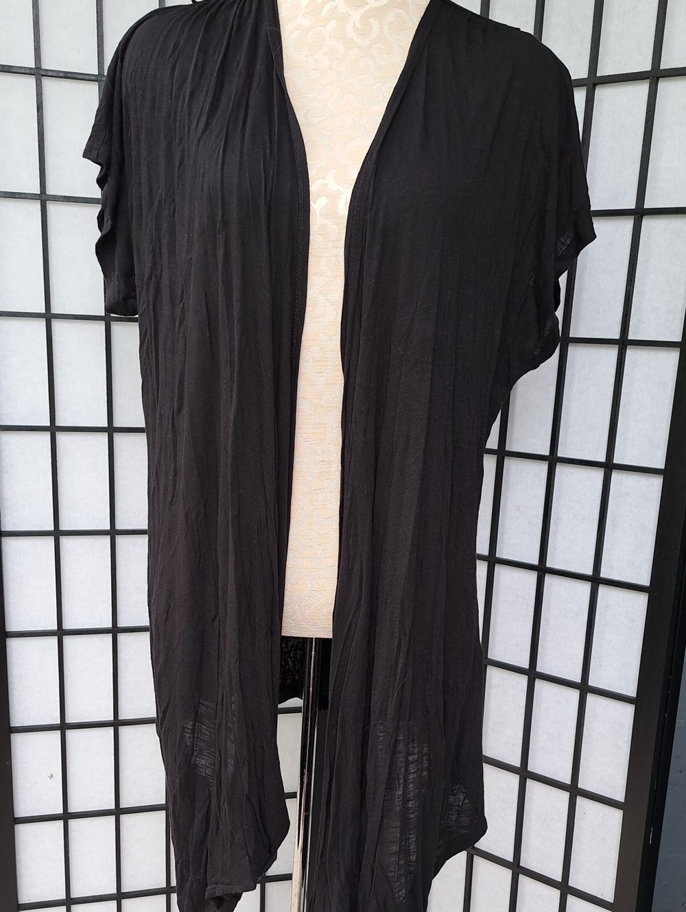 eyelash couture Black Lightweight Open-Front Swim Coverup